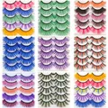 OKAYLASH 5 Pairs Bundle Sale Colored 3D Mink Eyelashes Red Pink Blue Mix Colors Lash Set Wholesale