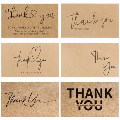 30pcs/pack Kraft Thank You Card For Supporting Business Package Decoration Card Thank You For Your