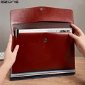 EZONE 33*24cm A4 Leather Business Felt Folder Classic Snap Design Large Capacity Document Bag Office