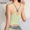 Aiithuug Gym Workout Crop Top Fitness Yoga Tops Fitness Crops Build In Cup Crisscross Back Crop
