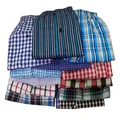 10pcs/Lot Boxer Men Underpants Plaid Underwear Man Cotton Loose Woven Men's Family Panties Comfort