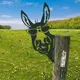 Garden Fence Decoration Home Decor Metal Peeping Cow Backyard Hang Artwork Animal Theme Funny