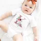 Personalised Baby Girls White Bodysuit New Baby Gift Initial Baby Name Jumpsuit Custom Names Girls