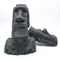 Easter Island Stone Statue Resin Ornament Fish Tank Aquarium Decoration Gnome Terrarium Reptile Tank