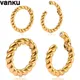 Vanku 2pc Trendy Stainless Steel Round Shape Twist Ear Weight Stretchers Body Jewelry Earring