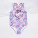 3-14Years Girls Kids Swimsuit 2024 Embroidery Children Girl One Piece Swimwear Fishscale Swimming