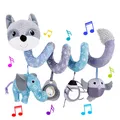 Car Seat Toys Infant Baby Fox Spiral Plush Activity Hanging Stroller Bar Crib Bassinet Mobile with