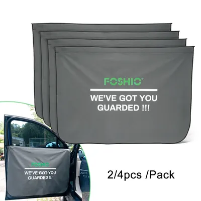 FOSHIO 2/4pcs Magnetic Edge Car Door Cover Waterproof Guard Tools Side Window Film Tint Glass Cleaning Interior Panel Protection