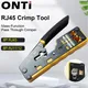 ONTi RJ45 Cat7/6/6A/5E Connector and RJ45 Crimp Tool Pass Through Crimper for 8P8C with Replacement