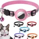 Anti-Lost Cat Collar for Airtag GPS Tracker Protective Case With Bell Reflective Cats Necklace