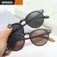 Retro Vintage Round Sunglasses for Men Brand Designer Sun Glasses Women Fishing Black Frame Lens