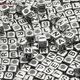 6*6mm Silver Color Mixed Letter Acrylic Beads Square Alphabet Beads For Jewelry Making Diy Bracelet