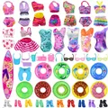 40Pcs/Set Barbies Doll Clothes Swimsuits Bikini Accessories for Barbie Doll Shoes Boots Skateboard