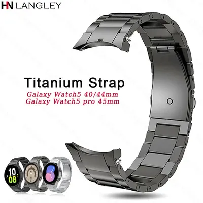 No Gaps Titanium Watch Band for Samsung Galaxy Watch 5/4 40/44mm Metal Strap for Galaxy Watch 5 Pro