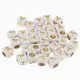 CHONGAI 100Pcs Square Acrylic Letter Beads Single Alphabet White Gold Color Letter Bracelet Jewelry