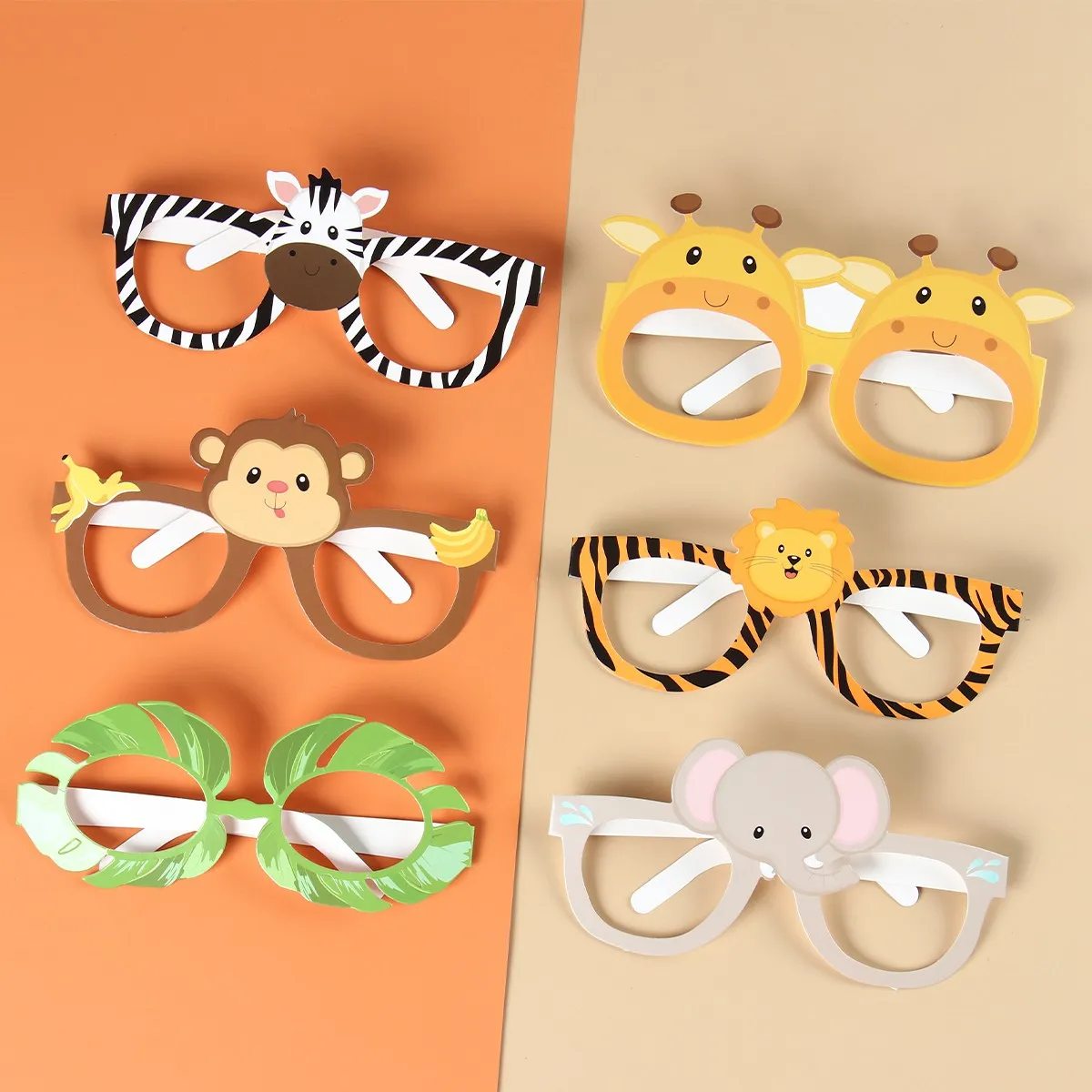 Jungle Birthday Party Decorations Paper Glasses Dinosaur Kids Funny Masks Safari Theme Animal Party Supplies Photo Baby Shower