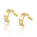 Classic Luxury Jewelry C Shape Cross Screw Stud Earring For Women And Men Titanium Steel Top Quality