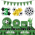 Football Theme Party Disposable Tableware Banner Balloons Soccer Goal Cup Plate for Kids Boy