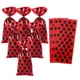 Red Bags Black Polka Dots Candy Bags Plastic Cellophane Treat Bags for Ladybug Theme Party Gift Bags