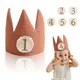 1Set Baby Birthday Hat Set Wooden Magic Wand Toy Cotton Soft Crown Hat Kids Birthday Party