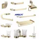 Czech Crystal Bathroom Hardware Set Robe Hook Towel Rail Rack Bar Shelf Toothbrush Holder Bathroom