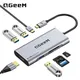 USB C Hub QGeeM USB C to HDMI Adapter 4k 7 in 1 USB C Dongle with 100W Power Delivery 3 USB 3.0