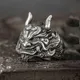Vintage Chinese Style Kylin Dragon Rings for Men Women Domineering Personality Jewelry Gift Hip Hop