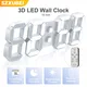 3D LED Wall Clock Large Digital Wall Clock With Remote Control Alarm Clock Time/Date/Temp Display