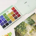 With Palette and Paintbrushes Gouache Paints Set 18/24colors 30ml Jelly Cup Non-Toxic Gouache Artist