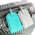 Custom Letters Saffiao PU Leather Luggage Tag Wholesale Personalize Initial Travel Accessories Women