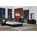 Aria Contemporary 4 Piece Black Wood Bedroom Set