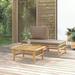 vidaXL 3 Piece Patio Lounge Set with Taupe Cushions Bamboo