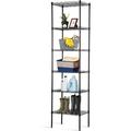 6-Shelf Wire Shelving Unit Adjustable Metal Shelving 600Lb Capacity Storage Shelves for Closet Kitchen Wire Rack Shelf Organizer for Small Space 16.7L x 11.8W x 63H Black