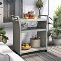 Furniture of America Courtnie French Aluminum 3-Shelf Outdoor Serving Cart by Grey