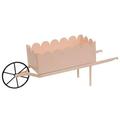 CWI Gifts Pink Scalloped Metal Wheelbarrow