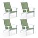 VICLLAX Outdoor Adirondack Chair Set of 4 Patio Chair for Lawn Garden All Weather Outdoor Lounge Chairs Green and white