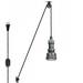 Kiven Plug in Industrial Pendant Light Pulley Hanging Light 15FT Plug-in Cord and Dimmer Switch 3W Steampunk Style Spotlight for Bedroom Hallway Foyer Kitchen Silvery Finish