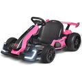 Blitzshark 24 V Kids Go Kart 300W Powerful Electric Pedal Go Kart with Drift/Sports Mode EVA Tires Brake Pedal Pink