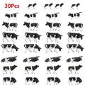 anna 30Pcs DIY Model Railway Animals Model Painted Farm 1:87 HO Scale Cows Mode