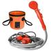 Portable Camping Shower Outdoor 12V Shower Pump with 20L Collapsible Bucket for Camping Hiking Backpacking Travel Beach Pet Bath Flowering