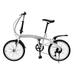 Aiqidi 20 City Bikes Adjustable Double V Brake Carbon Steel Heavy Duty Mountain Bike with 6 Speed Folding Bike White