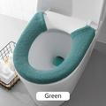 Thickened Toilet Washable Soft Warmer Mat Cover Pad Cushion Cover Warm Bathroom (Green)