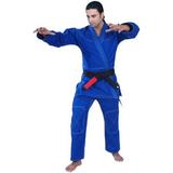 Woldorf USA Good Luck Jiu Jitsu Kimono Gold Weave Blue 6 A4 No Logo Plain Martial Arts Fighting Uniform Training Uniforms Pre-Shrunk Ultra Light Weight Uniforms Soft Fabric