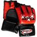 Woldorf Mixed Martial Arts Gloves Open Palm Red Size XL Grappling Kickboxing Fighting Gloves Muay Thai Training Gloves Heavy Bag Gloves for Speed Punching