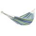 Hammock for Single Person Garden Cotton Hammock Portable with Carry Bag and 2 x 2m Rope for Backyard Porch Outdoor and Indoor Use Green Strip