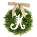 Wreath Unique Last Name Year Round Front Door Wreath With Bow Welcome Sign Garland Creative 26 Letter Farmhouse Wreath for Front Door Summerall Seasons Outside Hanger Decor Gift (A Z) Plastic K