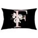 Noarlalf Cushion Covers Pillow Covers English Alphabet Anw Floral Pillowcases Black Throw Pillow Case Couch Cushion Covers Sofa Cushion Covers 30*25*1