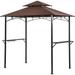 Grill Gazebo 8 x 5 Barbecue Canopy BBQ Gazebo Canopy Tent w/Air Vent Double Tiered Outdoor