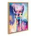 Kate and Laurel Sylvie Lolly The Llama Framed Canvas Wall Art by Rachel Christopoulos 18x24 Natural Modern Colorful Abstract Animal Art for Wall