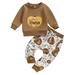 Xkwyshop Kids Baby Boys Halloween Outfits Set Long Sleeve Sweatshirt Tops and Pumpkin Pants Suit Clothes